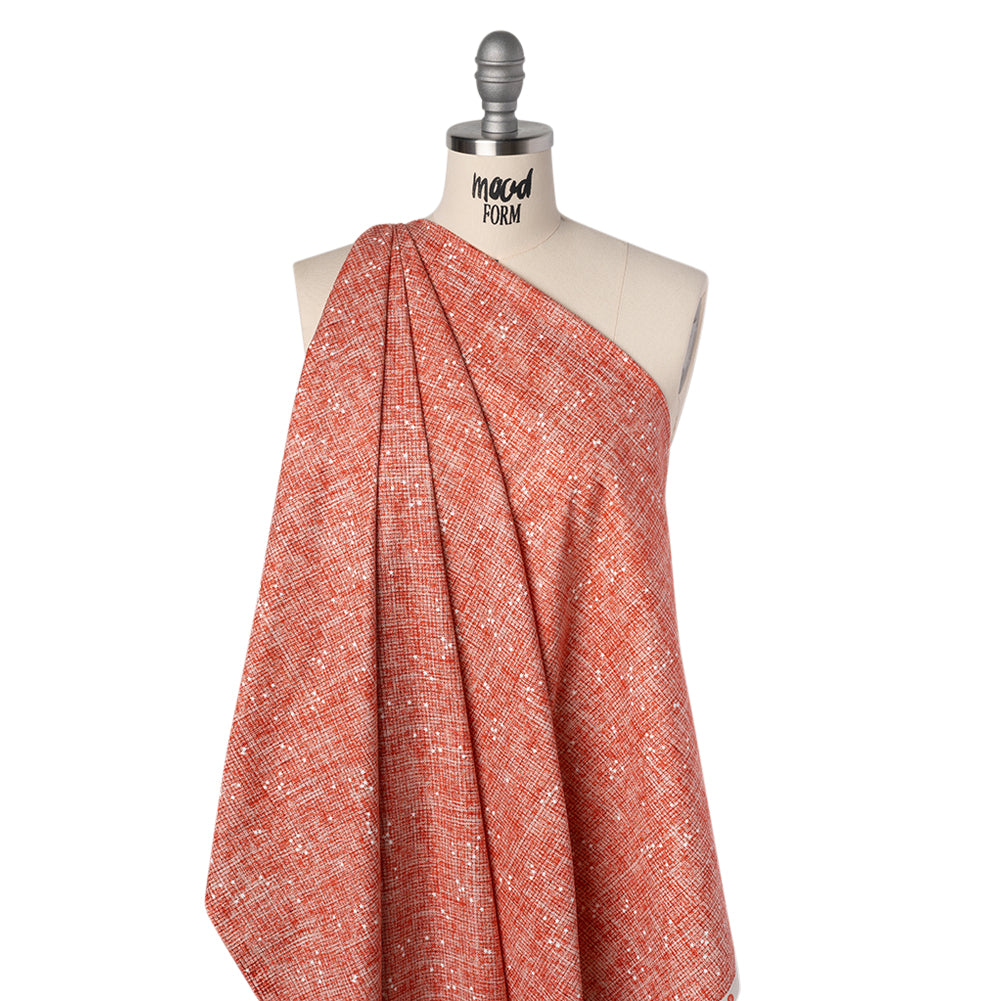 Printed Quilting Cotton by Ghazal Razavi for FIGO Studio - Orange Checks and Stars - Stash Collection - Folded Printed Quilting Cotton by Ghazal Razavi for FIGO Studio - Orange Checks and Stars - Stash Collection - Folded