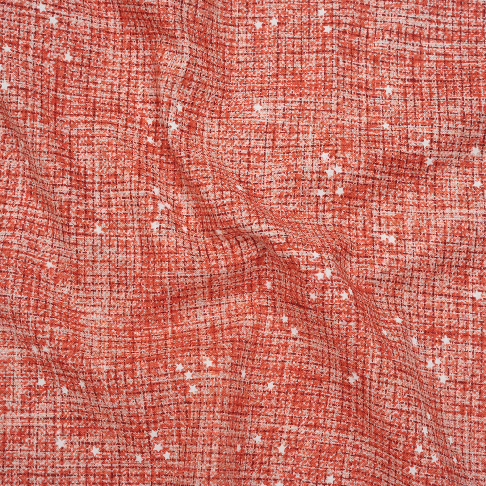 Printed Quilting Cotton by Ghazal Razavi for FIGO Studio - Orange Checks and Stars - Stash Collection Printed Quilting Cotton by Ghazal Razavi for FIGO Studio - Orange Checks and Stars - Stash Collection