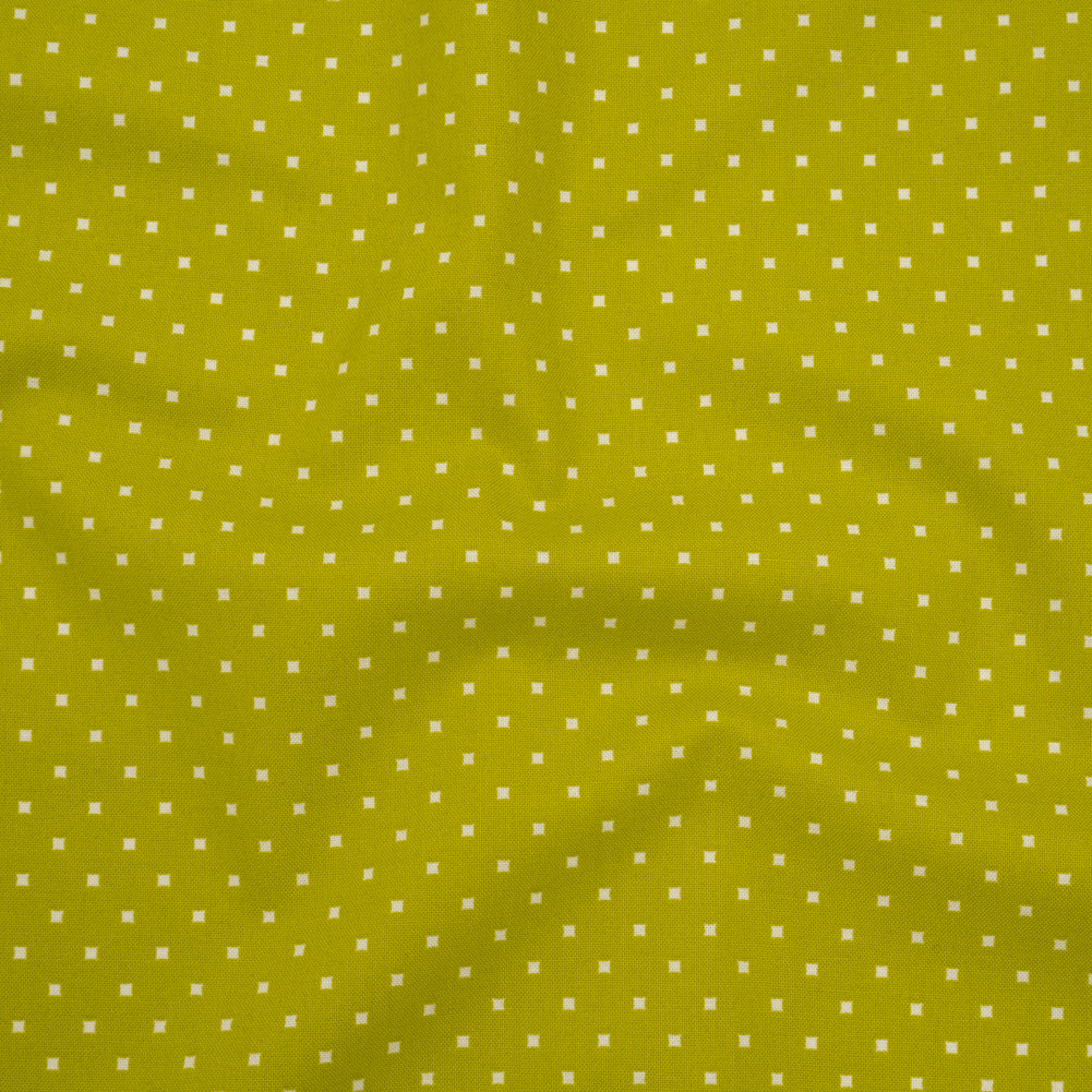 Printed Quilting Cotton by Heather Bailey for FIGO Studio - Chartreuse Lottie Dot Square Polka Dots - Pop Sugar Collection - Drape Printed Quilting Cotton by Heather Bailey for FIGO Studio - Chartreuse Lottie Dot Square Polka Dots - Pop Sugar Collection - Drape