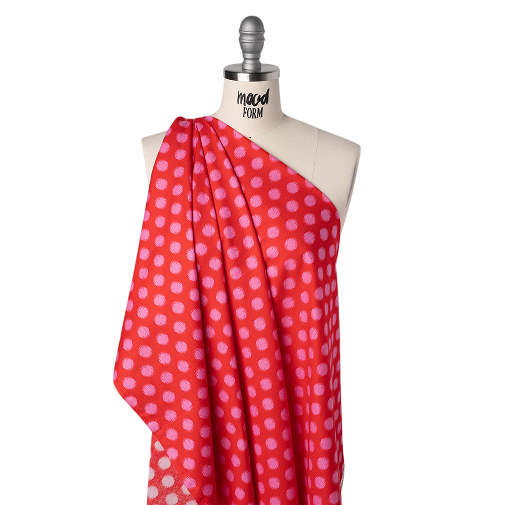 Printed Quilting Cotton by Heather Bailey for FIGO Studio - Cherry Top Dot Ikat Polka Dots - Pop Sugar Collection Folded Printed Quilting Cotton by Heather Bailey for FIGO Studio - Cherry Top Dot Ikat Polka Dots - Pop Sugar Collection Folded