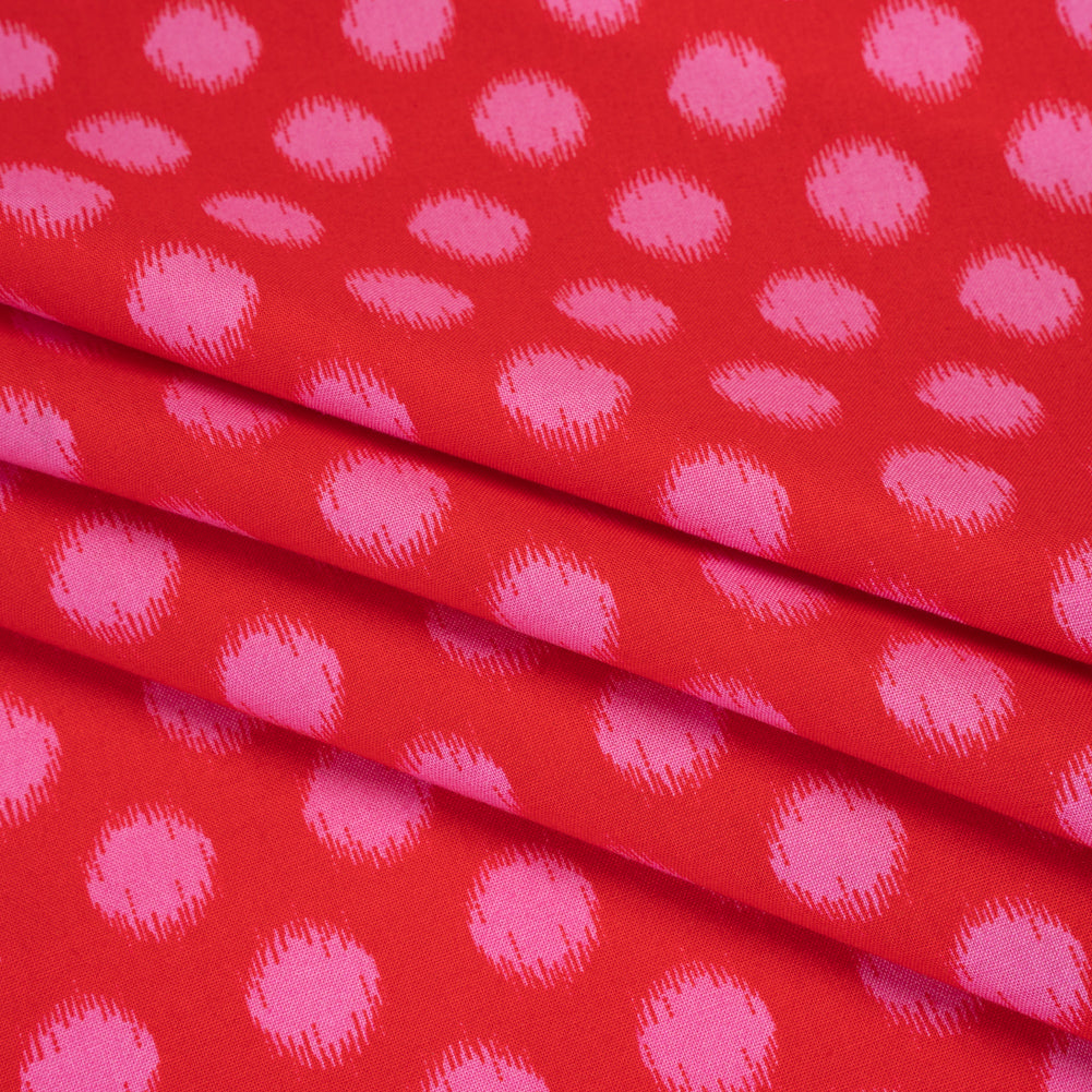Printed Quilting Cotton by Heather Bailey for FIGO Studio - Cherry Top Dot Ikat Polka Dots - Pop Sugar Collection Detail Printed Quilting Cotton by Heather Bailey for FIGO Studio - Cherry Top Dot Ikat Polka Dots - Pop Sugar Collection Detail
