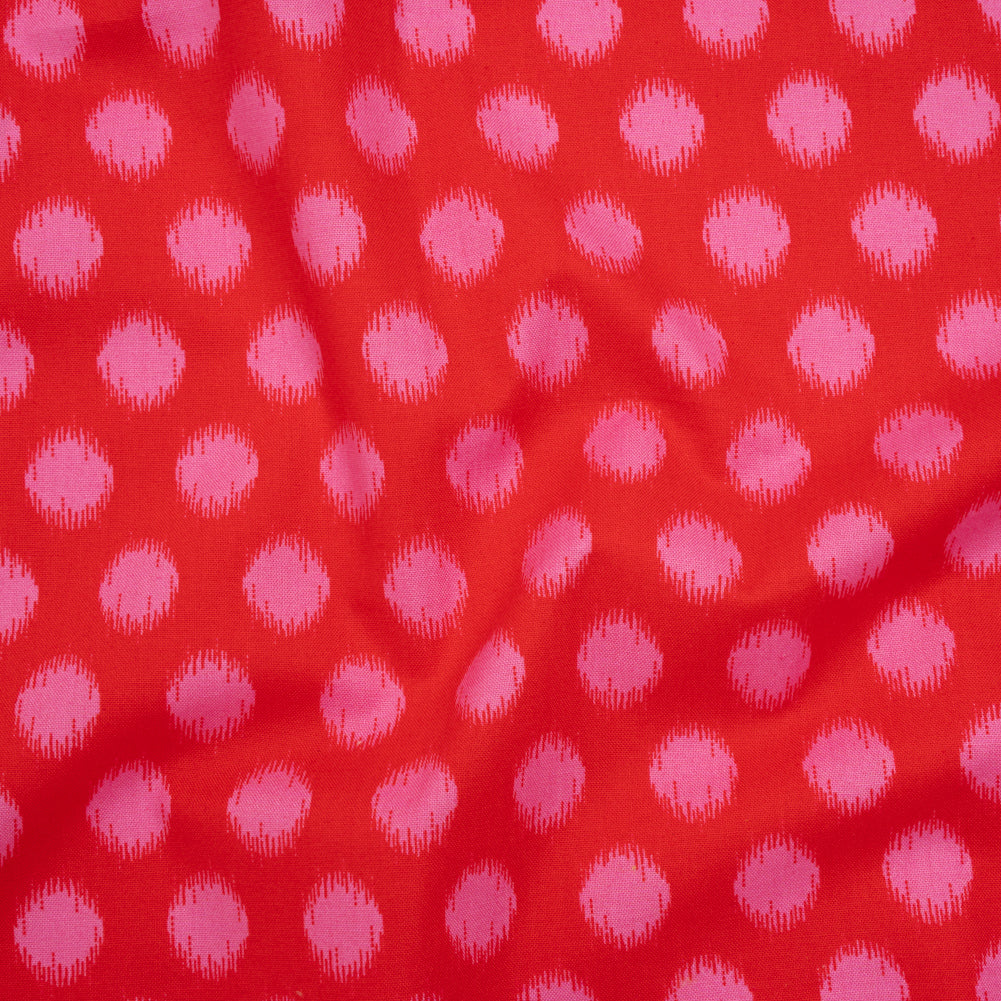 Printed Quilting Cotton by Heather Bailey for FIGO Studio - Cherry Top Dot Ikat Polka Dots - Pop Sugar Collection Drape Printed Quilting Cotton by Heather Bailey for FIGO Studio - Cherry Top Dot Ikat Polka Dots - Pop Sugar Collection Drape