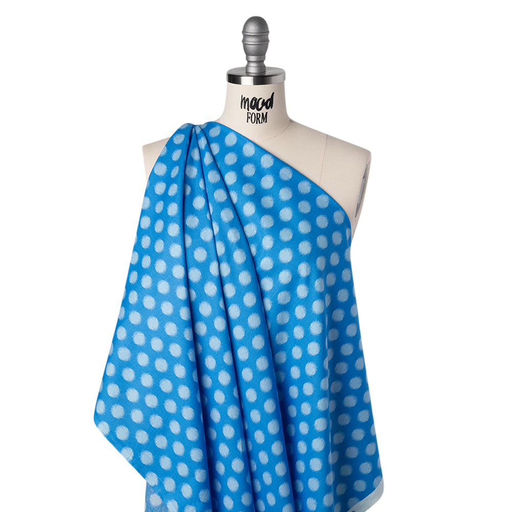 Printed Quilting Cotton by Heather Bailey for FIGO Studio - Blue Top Dot Ikat Polka Dots - Pop Sugar Collection Folded Printed Quilting Cotton by Heather Bailey for FIGO Studio - Blue Top Dot Ikat Polka Dots - Pop Sugar Collection Folded
