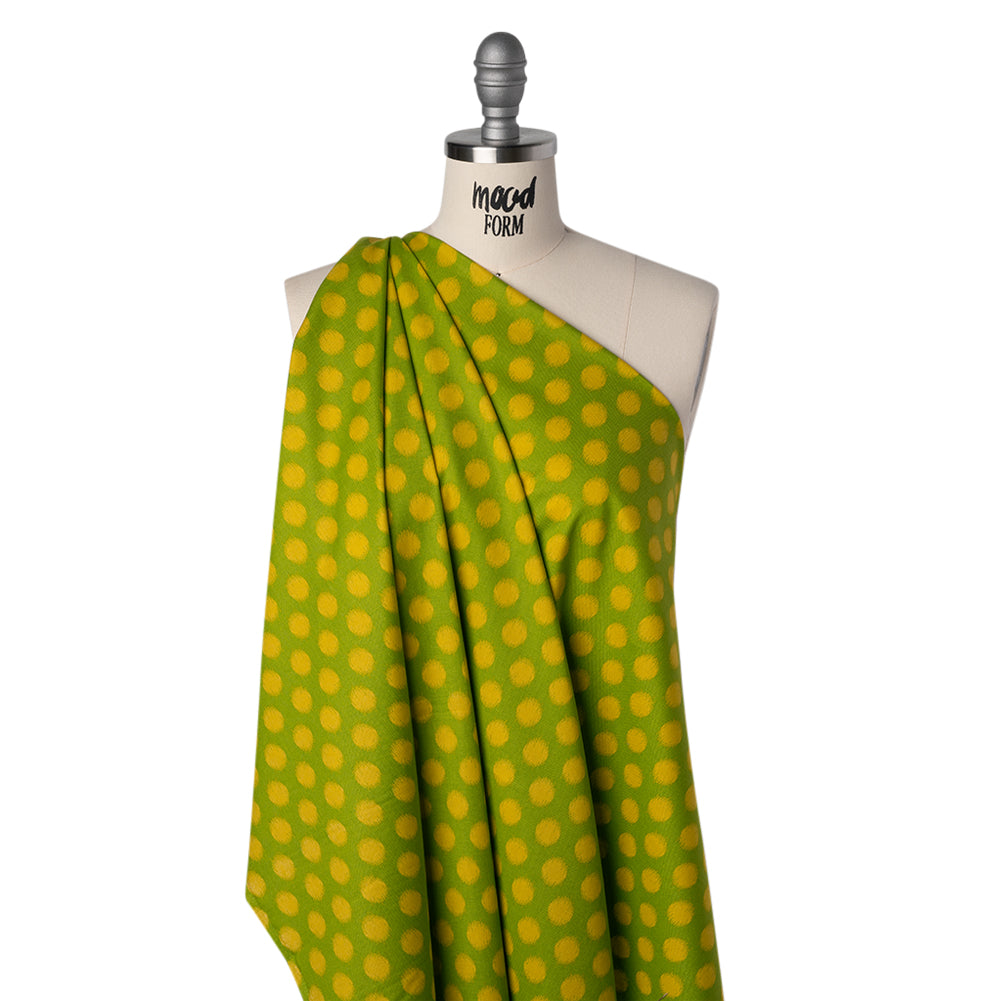 Printed Quilting Cotton by Heather Bailey for FIGO Studio - Green Top Dot Ikat Polka Dots - Pop Sugar Collection - Folded Printed Quilting Cotton by Heather Bailey for FIGO Studio - Green Top Dot Ikat Polka Dots - Pop Sugar Collection - Folded