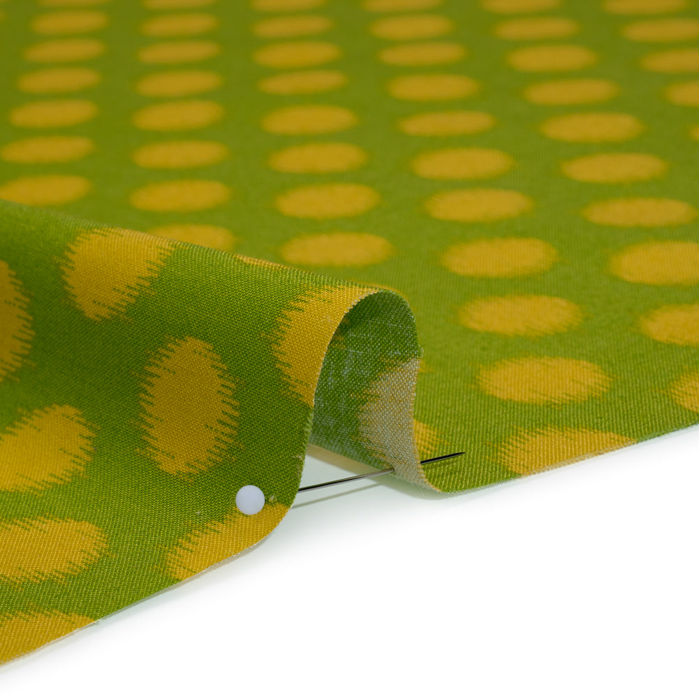 Printed Quilting Cotton by Heather Bailey for FIGO Studio - Green Top Dot Ikat Polka Dots - Pop Sugar Collection - Full Printed Quilting Cotton by Heather Bailey for FIGO Studio - Green Top Dot Ikat Polka Dots - Pop Sugar Collection - Full