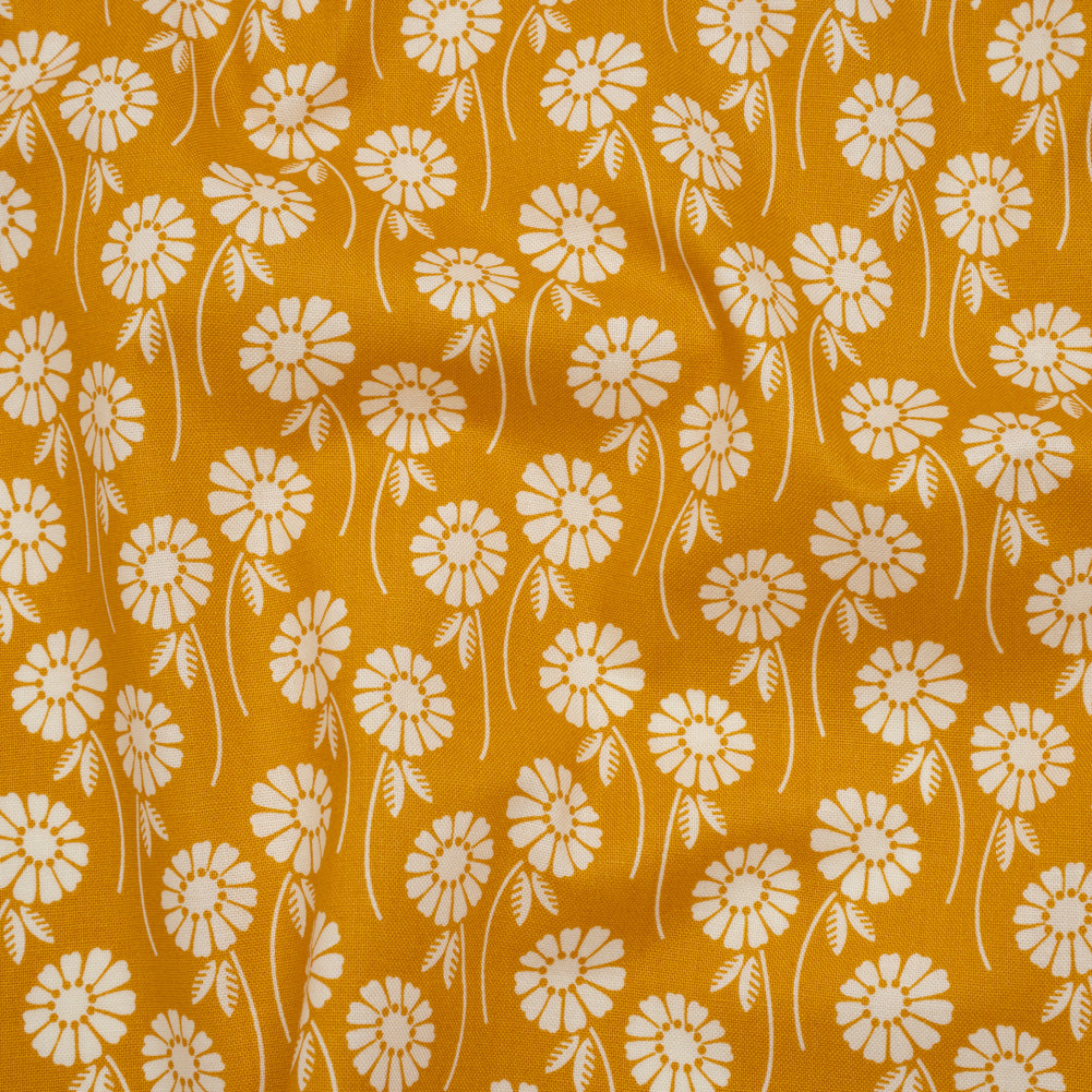 Printed Quilting Cotton by Heather Bailey for FIGO Studio - Butterscotch Upsy Daisy Floral - Pop Sugar Collection - Drape Printed Quilting Cotton by Heather Bailey for FIGO Studio - Butterscotch Upsy Daisy Floral - Pop Sugar Collection - Drape