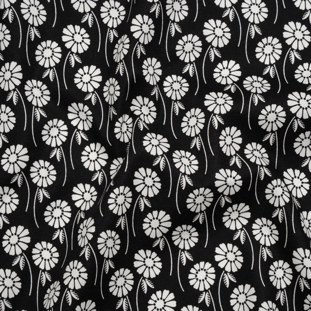 Printed Quilting Cotton by Heather Bailey for FIGO Studio - Licorice Upsy Daisy Floral - Pop Sugar Collection Printed Quilting Cotton by Heather Bailey for FIGO Studio - Licorice Upsy Daisy Floral - Pop Sugar Collection