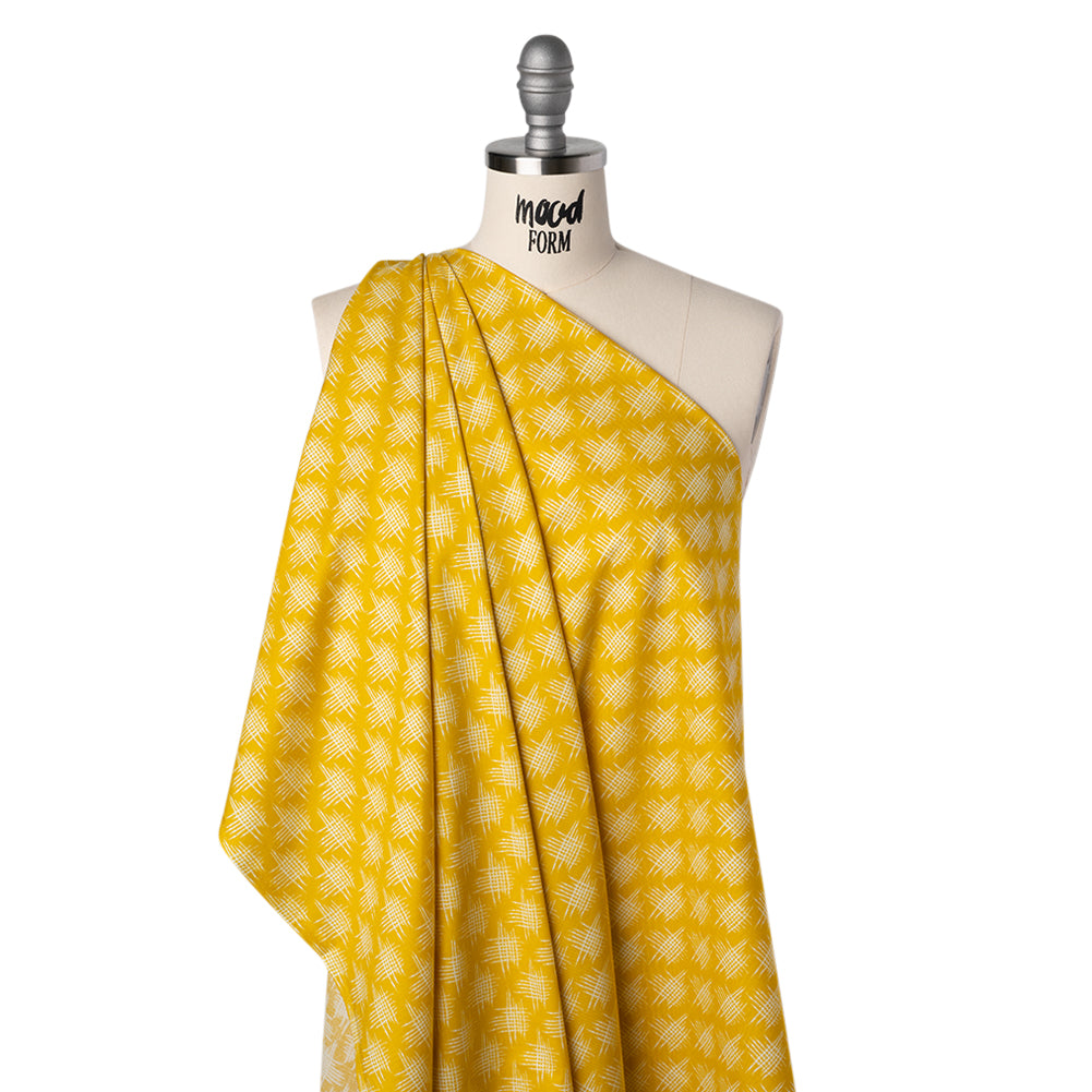 Printed Quilting Cotton by Heather Bailey for FIGO Studio - Lemon Woven Grid Lines- Pop Sugar Collection Folded Printed Quilting Cotton by Heather Bailey for FIGO Studio - Lemon Woven Grid Lines- Pop Sugar Collection Folded