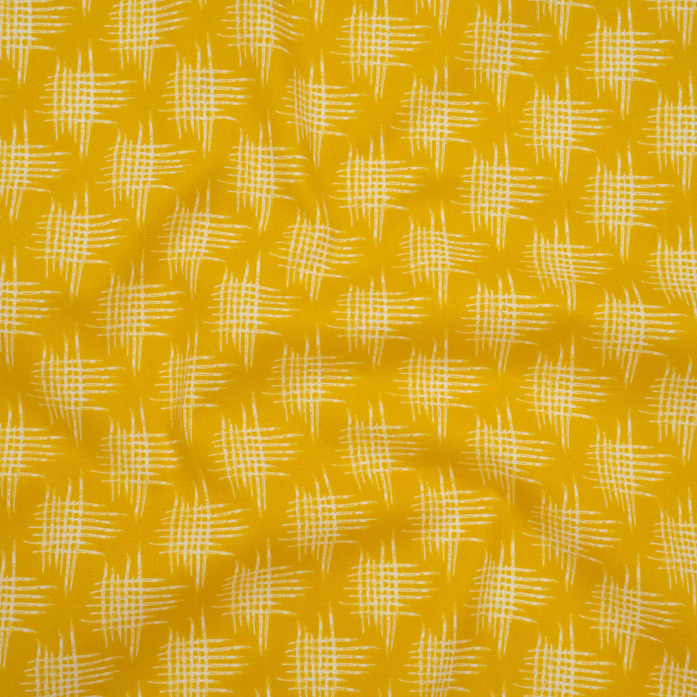 Printed Quilting Cotton by Heather Bailey for FIGO Studio - Lemon Woven Grid Lines- Pop Sugar Collection Drape Printed Quilting Cotton by Heather Bailey for FIGO Studio - Lemon Woven Grid Lines- Pop Sugar Collection Drape