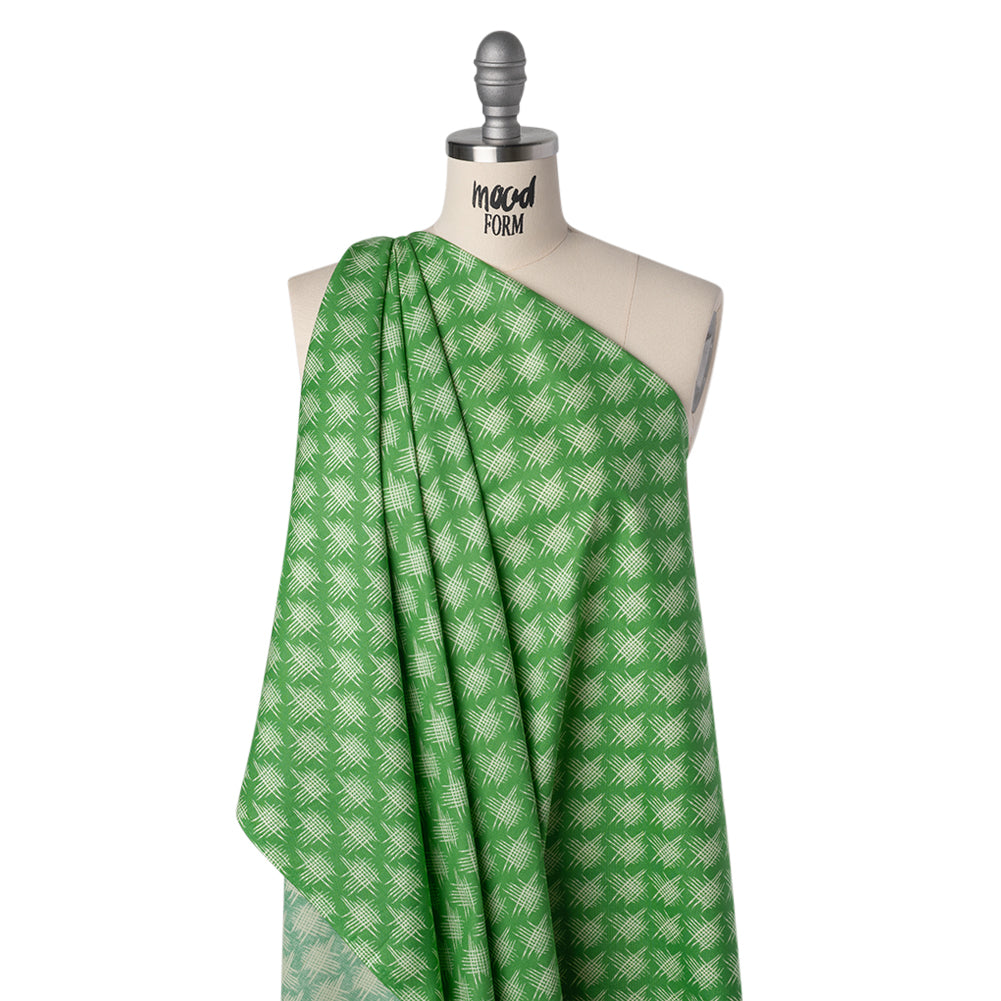 Printed Quilting Cotton by Heather Bailey for FIGO Studio - Jade Woven Grid Lines- Pop Sugar Collection - Folded Printed Quilting Cotton by Heather Bailey for FIGO Studio - Jade Woven Grid Lines- Pop Sugar Collection - Folded