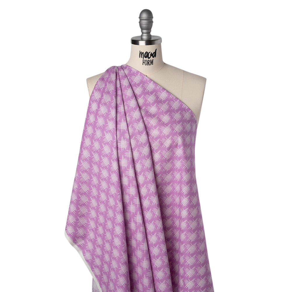 Printed Quilting Cotton by Heather Bailey for FIGO Studio - Lavender Woven Grid Lines- Pop Sugar Collection - Folded Printed Quilting Cotton by Heather Bailey for FIGO Studio - Lavender Woven Grid Lines- Pop Sugar Collection - Folded
