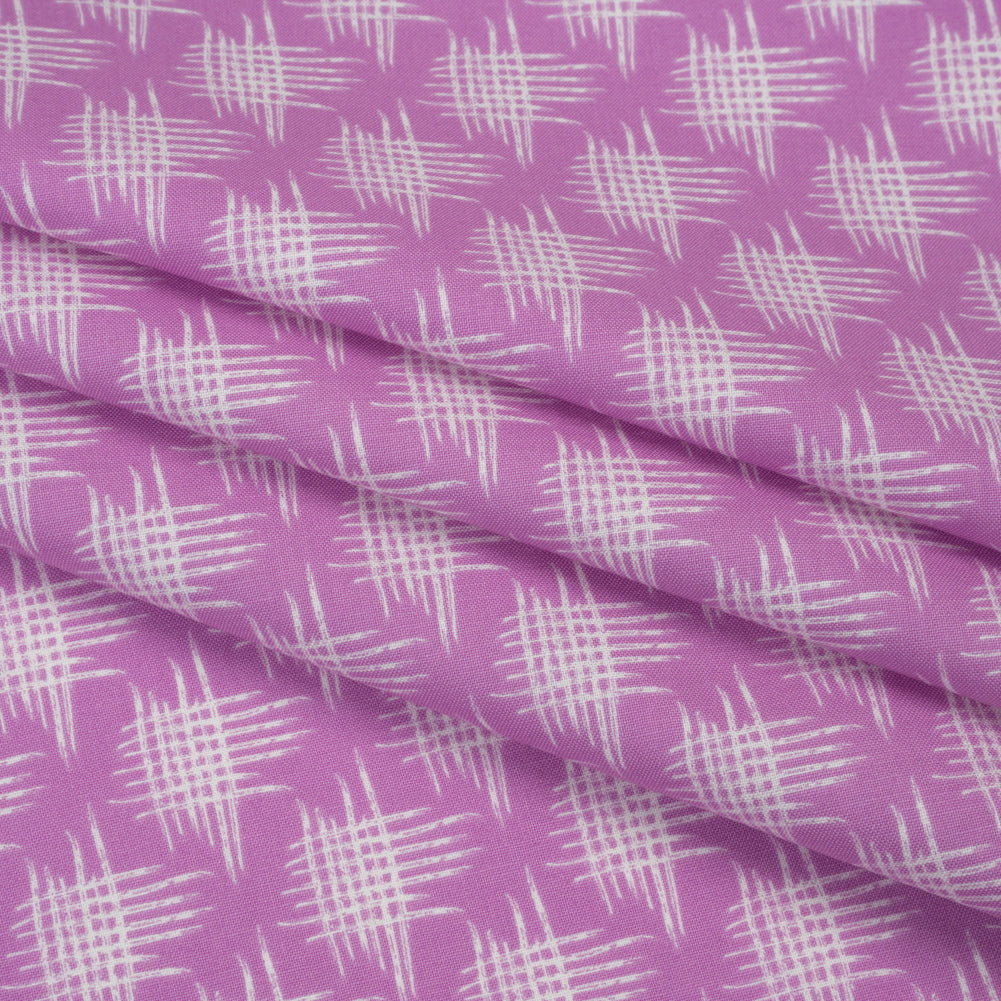Printed Quilting Cotton by Heather Bailey for FIGO Studio - Lavender Woven Grid Lines- Pop Sugar Collection - Detail Printed Quilting Cotton by Heather Bailey for FIGO Studio - Lavender Woven Grid Lines- Pop Sugar Collection - Detail