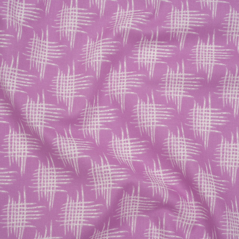 Printed Quilting Cotton by Heather Bailey for FIGO Studio - Lavender Woven Grid Lines- Pop Sugar Collection - Drape Printed Quilting Cotton by Heather Bailey for FIGO Studio - Lavender Woven Grid Lines- Pop Sugar Collection - Drape