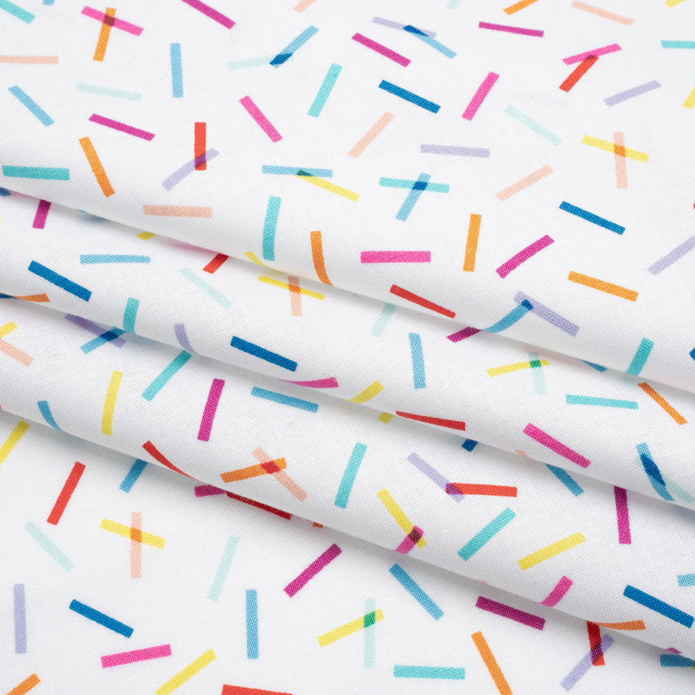 Printed Quilting Cotton by Ghazal Razavi for FIGO Studio - Rainbow and White Confetti - Dovetail Collection Printed Quilting Cotton by Ghazal Razavi for FIGO Studio - Rainbow and White Confetti - Dovetail Collection
