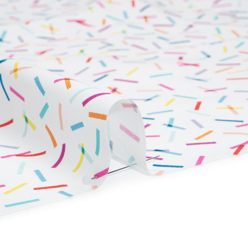 Printed Quilting Cotton by Ghazal Razavi for FIGO Studio - Rainbow and White Confetti - Dovetail Collection Printed Quilting Cotton by Ghazal Razavi for FIGO Studio - Rainbow and White Confetti - Dovetail Collection