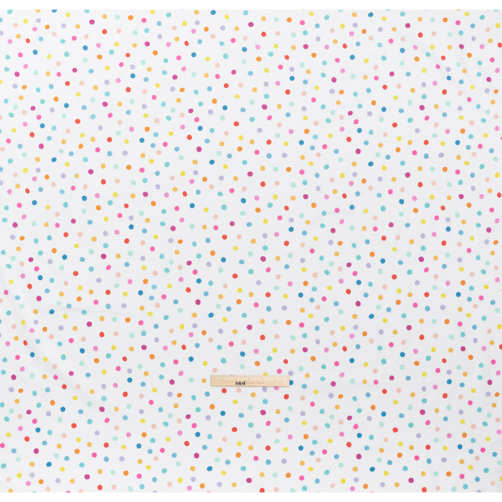 Printed Quilting Cotton by Ghazal Razavi for FIGO Studio - Rainbow and White Pom Poms - Dovetail Collection Full Printed Quilting Cotton by Ghazal Razavi for FIGO Studio - Rainbow and White Pom Poms - Dovetail Collection Full