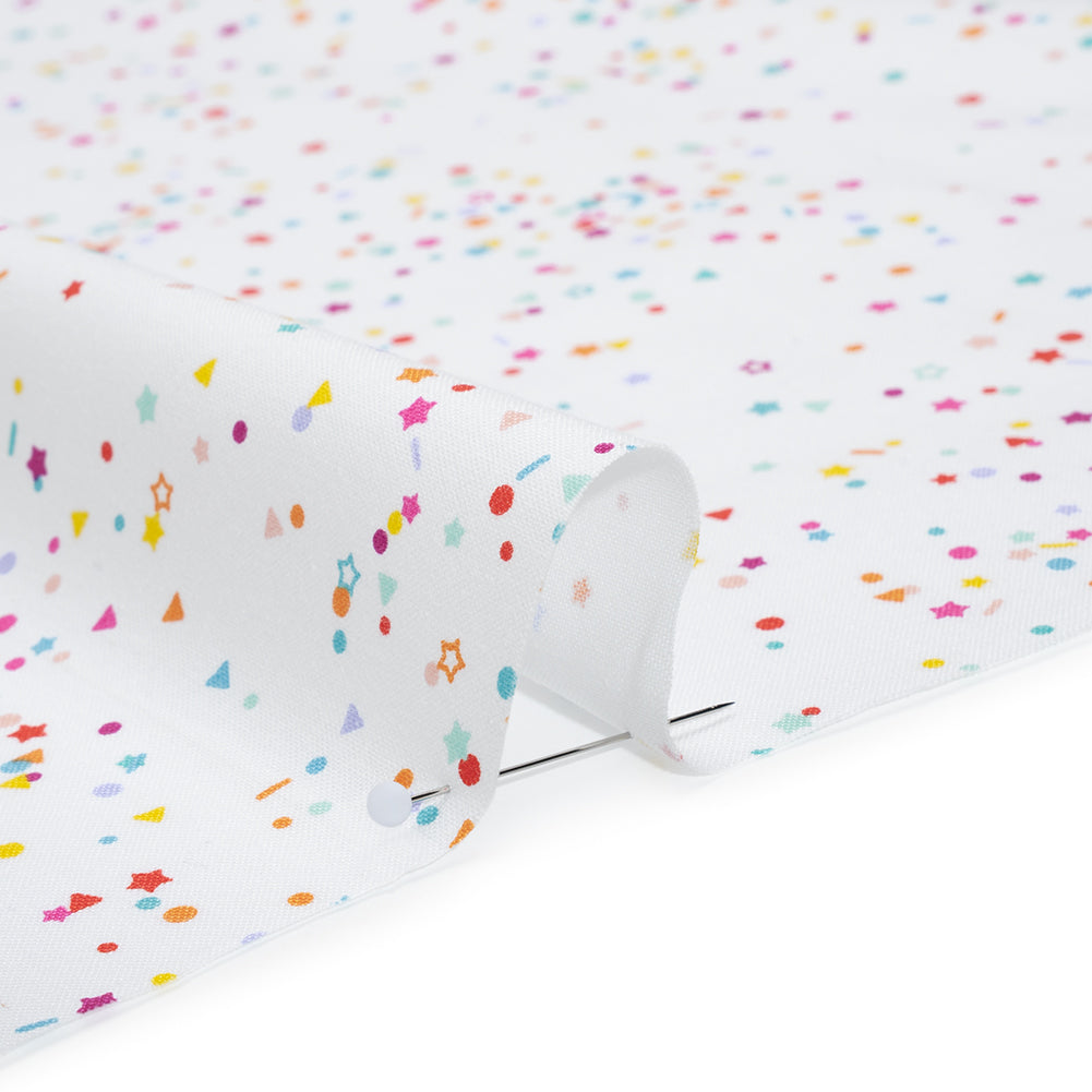 Printed Quilting Cotton by Ghazal Razavi for FIGO Studio - Rainbow and White Sprinkles- Dovetail Collection Printed Quilting Cotton by Ghazal Razavi for FIGO Studio - Rainbow and White Sprinkles- Dovetail Collection