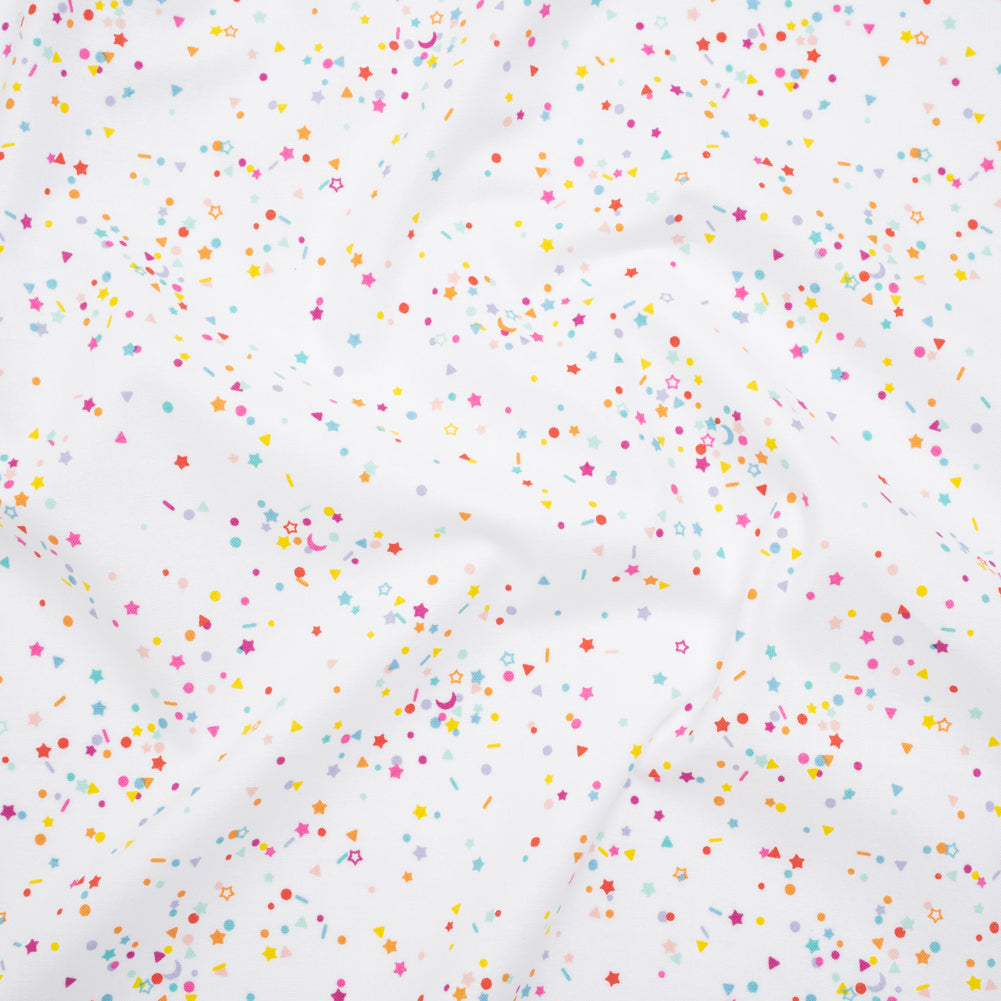 Printed Quilting Cotton by Ghazal Razavi for FIGO Studio - Rainbow and White Sprinkles- Dovetail Collection Printed Quilting Cotton by Ghazal Razavi for FIGO Studio - Rainbow and White Sprinkles- Dovetail Collection