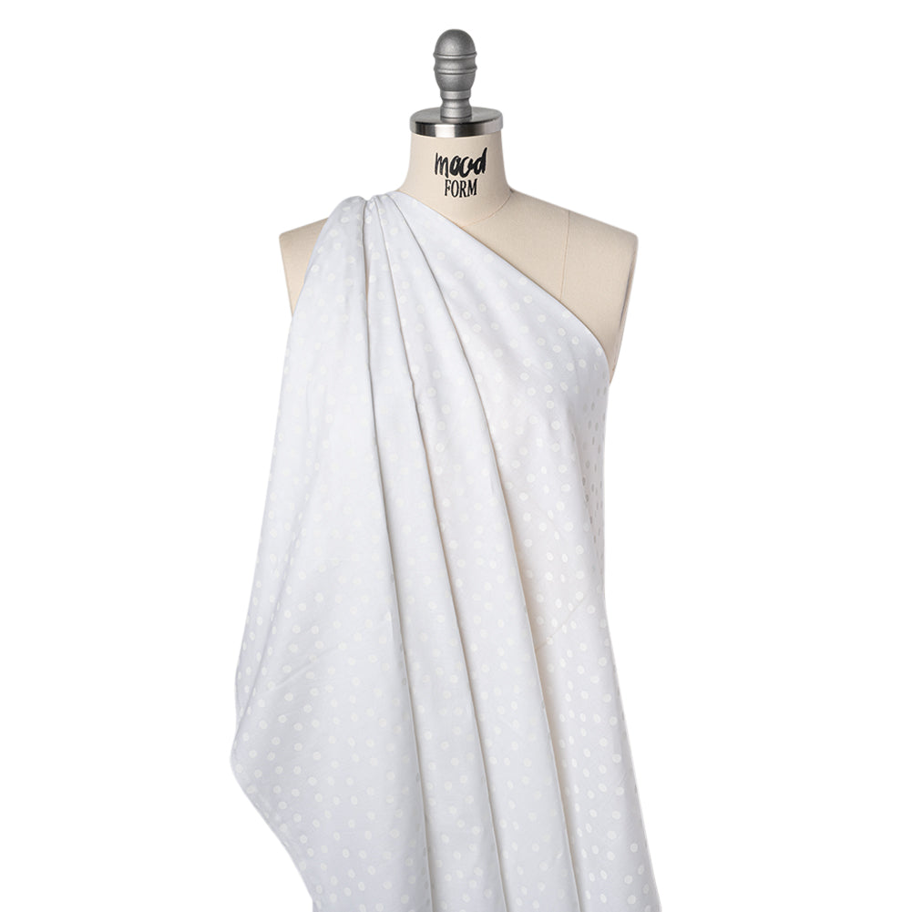 Printed Quilting Cotton by Ghazal Razavi for FIGO Studio - White on White Snow Ball - Dovetail Collection Printed Quilting Cotton by Ghazal Razavi for FIGO Studio - White on White Snow Ball - Dovetail Collection