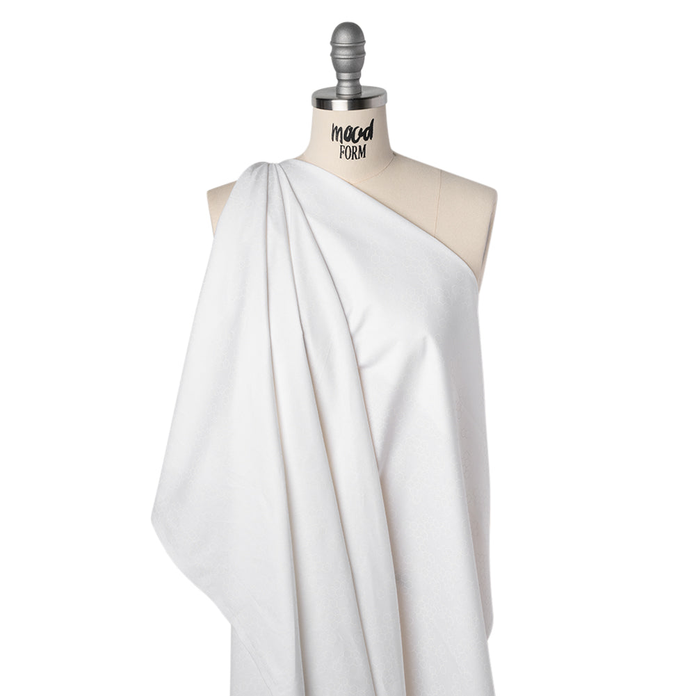Printed Quilting Cotton by Ghazal Razavi for FIGO Studio - White on White Hexies - Dovetail Collection Printed Quilting Cotton by Ghazal Razavi for FIGO Studio - White on White Hexies - Dovetail Collection