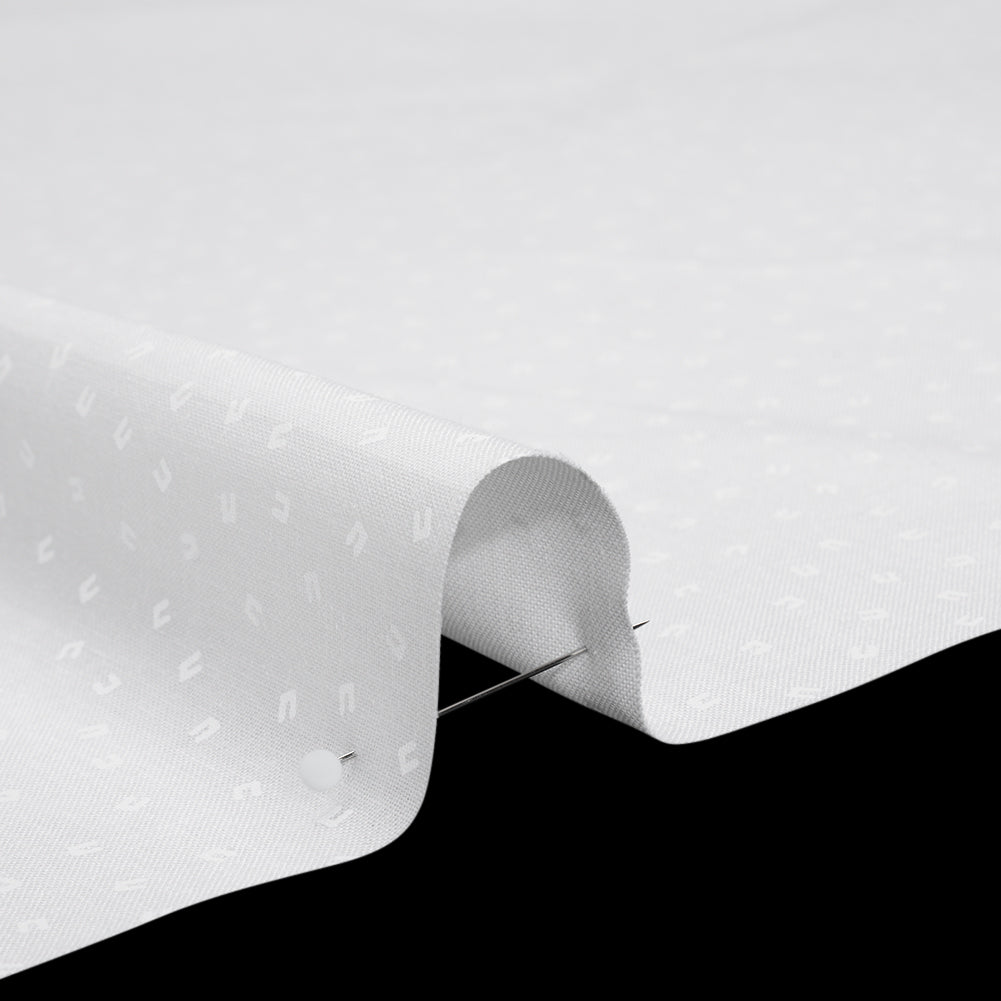 Printed Quilting Cotton by Ghazal Razavi for FIGO Studio - White on White Magnets - Dovetail Collection Detail Printed Quilting Cotton by Ghazal Razavi for FIGO Studio - White on White Magnets - Dovetail Collection Detail