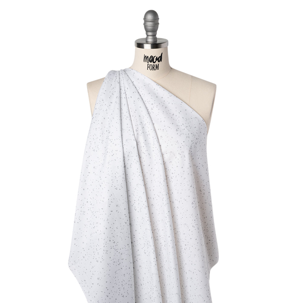 Printed Quilting Cotton by Ghazal Razavi for FIGO Studio - White and Gray Petals - Dovetail Collection Drape Printed Quilting Cotton by Ghazal Razavi for FIGO Studio - White and Gray Petals - Dovetail Collection Drape