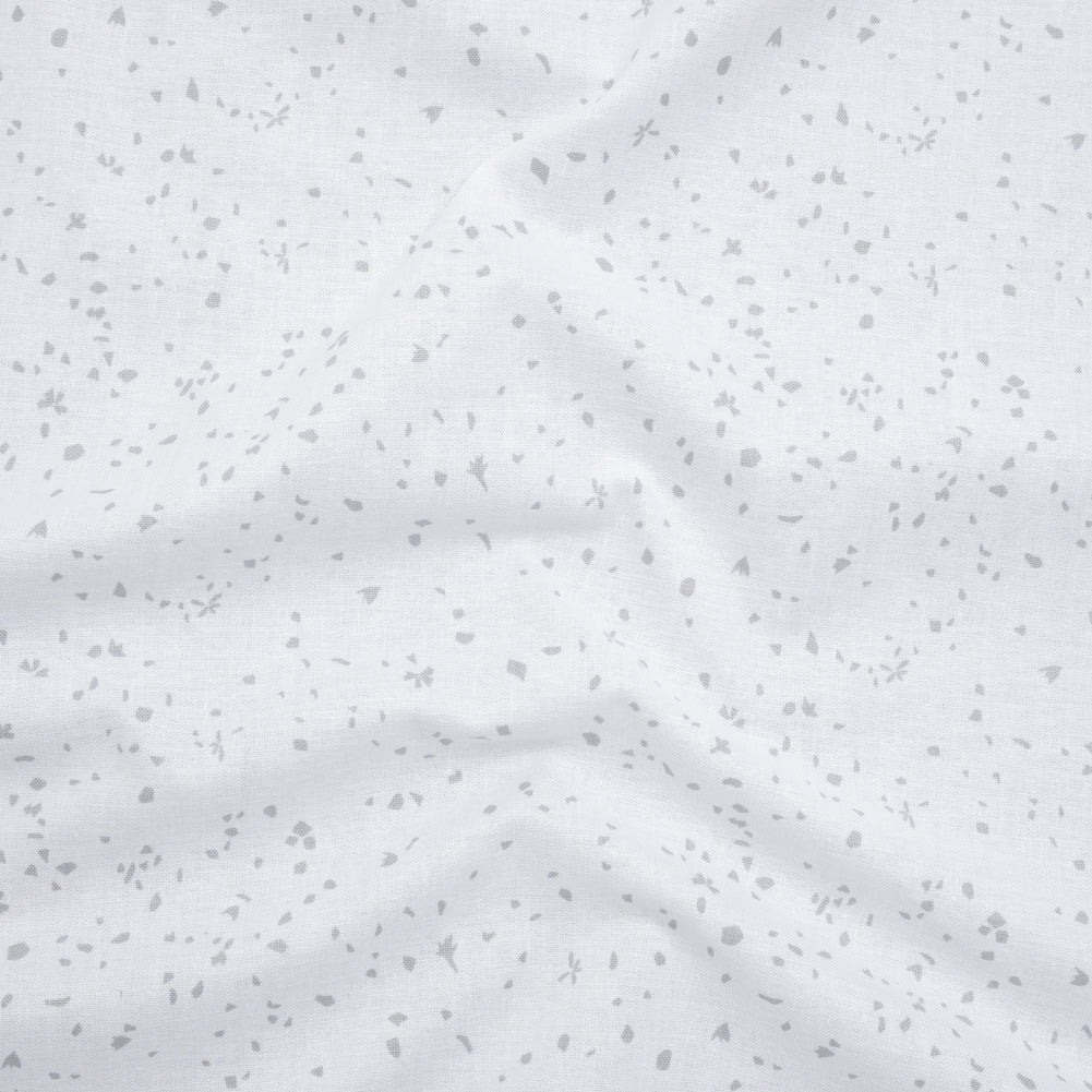 Printed Quilting Cotton by Ghazal Razavi for FIGO Studio - White and Gray Petals - Dovetail Collection Printed Quilting Cotton by Ghazal Razavi for FIGO Studio - White and Gray Petals - Dovetail Collection