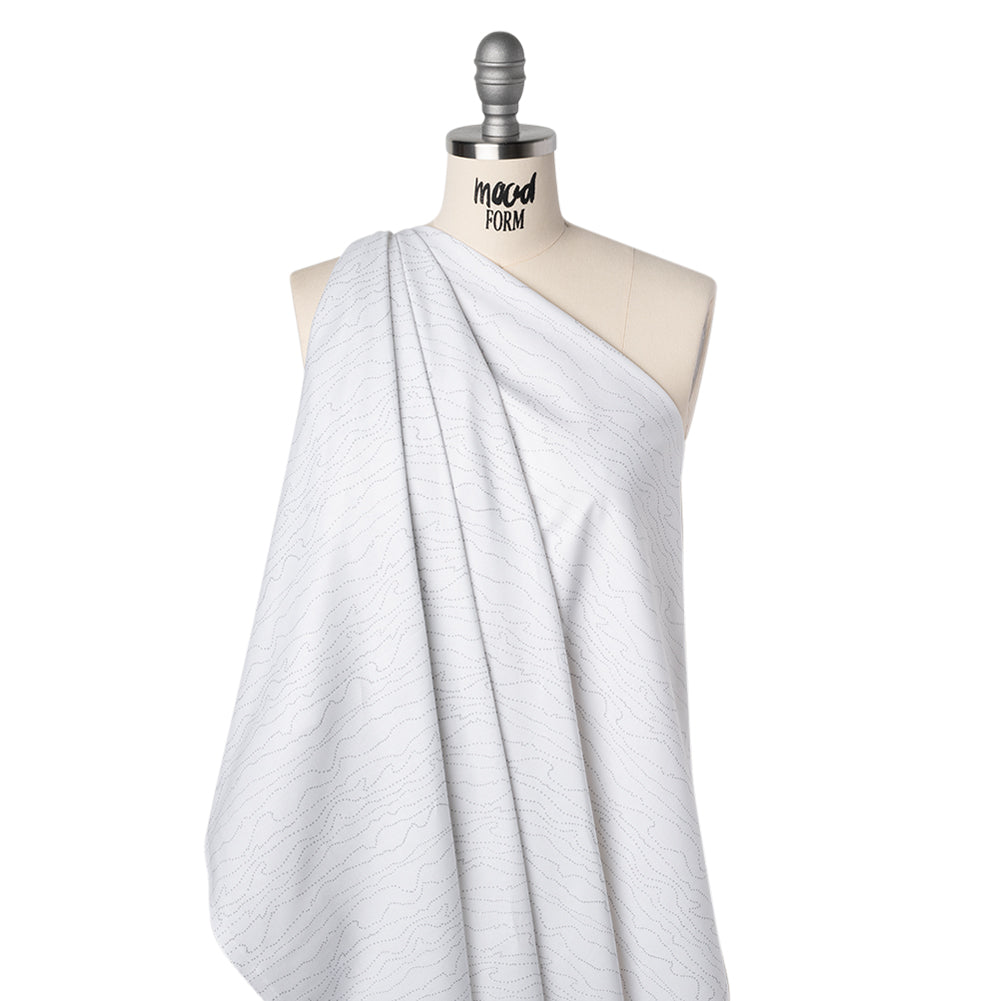 Printed Quilting Cotton by Ghazal Razavi for FIGO Studio - White and Gray Strings - Dovetail Collection Printed Quilting Cotton by Ghazal Razavi for FIGO Studio - White and Gray Strings - Dovetail Collection