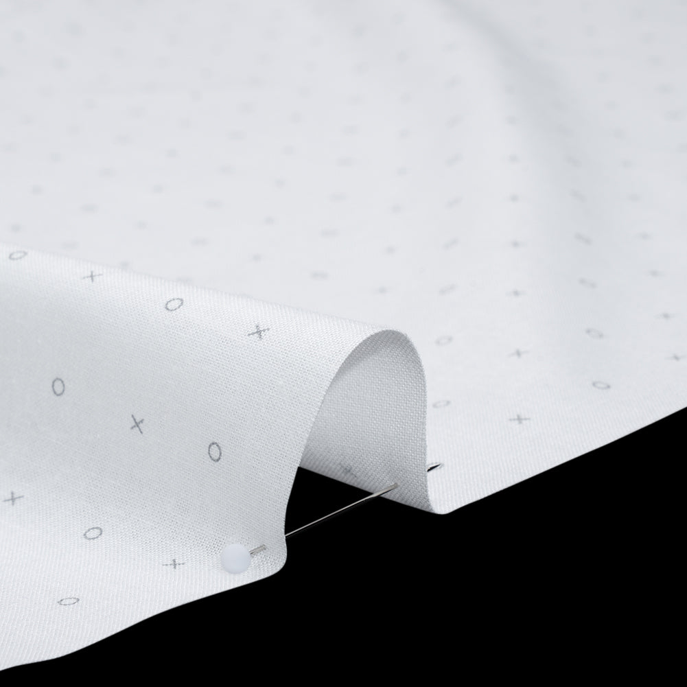 Printed Quilting Cotton by Ghazal Razavi for FIGO Studio - White and Gray XO Grid - Dovetail Collection Printed Quilting Cotton by Ghazal Razavi for FIGO Studio - White and Gray XO Grid - Dovetail Collection