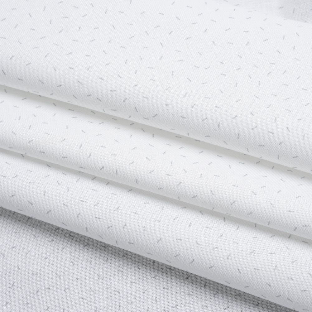 Printed Quilting Cotton by Ghazal Razavi for FIGO Studio - White and Gray Dashes- Dovetail Collection Printed Quilting Cotton by Ghazal Razavi for FIGO Studio - White and Gray Dashes- Dovetail Collection