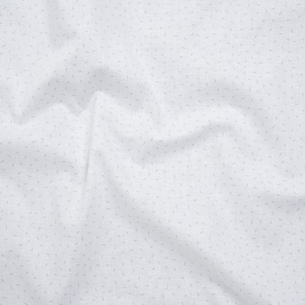 Printed Quilting Cotton by Ghazal Razavi for FIGO Studio - White and Gray Dashes- Dovetail Collection Printed Quilting Cotton by Ghazal Razavi for FIGO Studio - White and Gray Dashes- Dovetail Collection