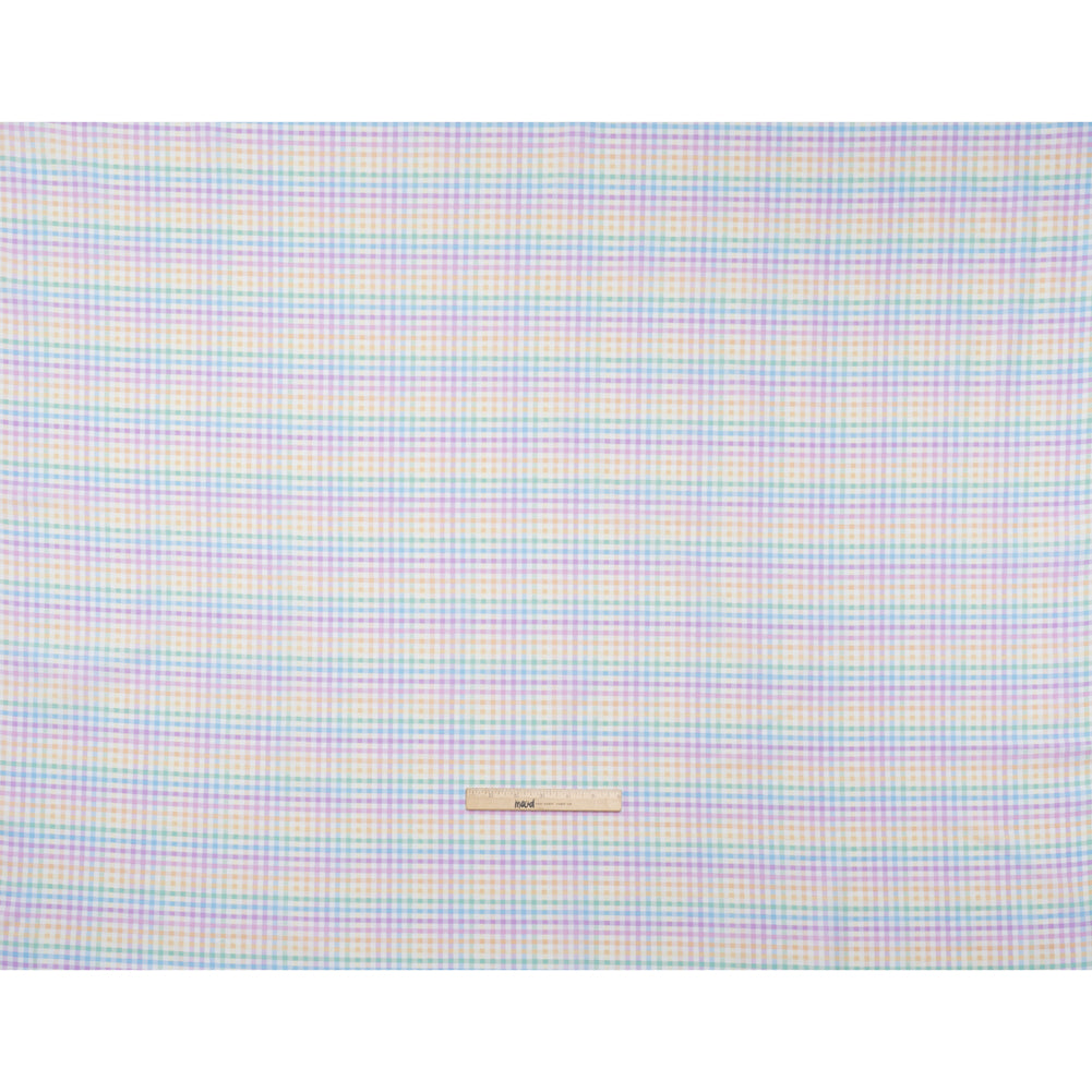 Printed Quilting Cotton by Ghazal Razavi for FIGO Studio - Pastel Rainbow and White Checks - Dovetail Collection - Full Printed Quilting Cotton by Ghazal Razavi for FIGO Studio - Pastel Rainbow and White Checks - Dovetail Collection - Full