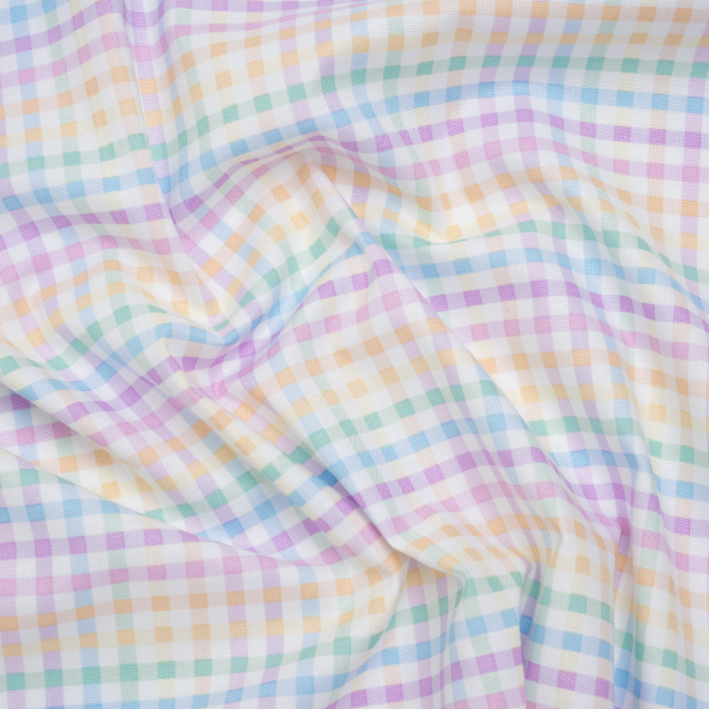 Printed Quilting Cotton by Ghazal Razavi for FIGO Studio - Pastel Rainbow and White Checks - Dovetail Collection Printed Quilting Cotton by Ghazal Razavi for FIGO Studio - Pastel Rainbow and White Checks - Dovetail Collection