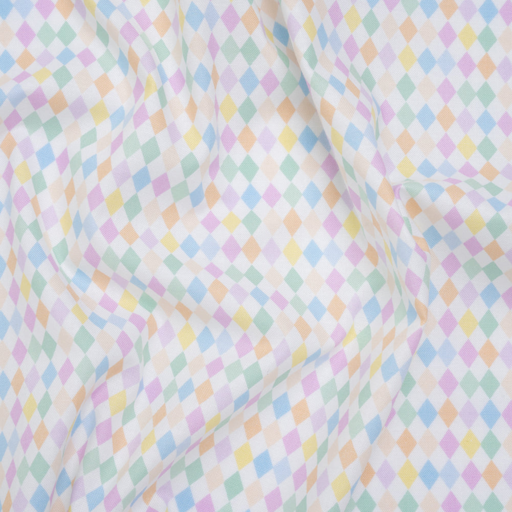 Printed Quilting Cotton by Ghazal Razavi for FIGO Studio - Pastel Rainbow and White Diamonds - Dovetail Collection Printed Quilting Cotton by Ghazal Razavi for FIGO Studio - Pastel Rainbow and White Diamonds - Dovetail Collection