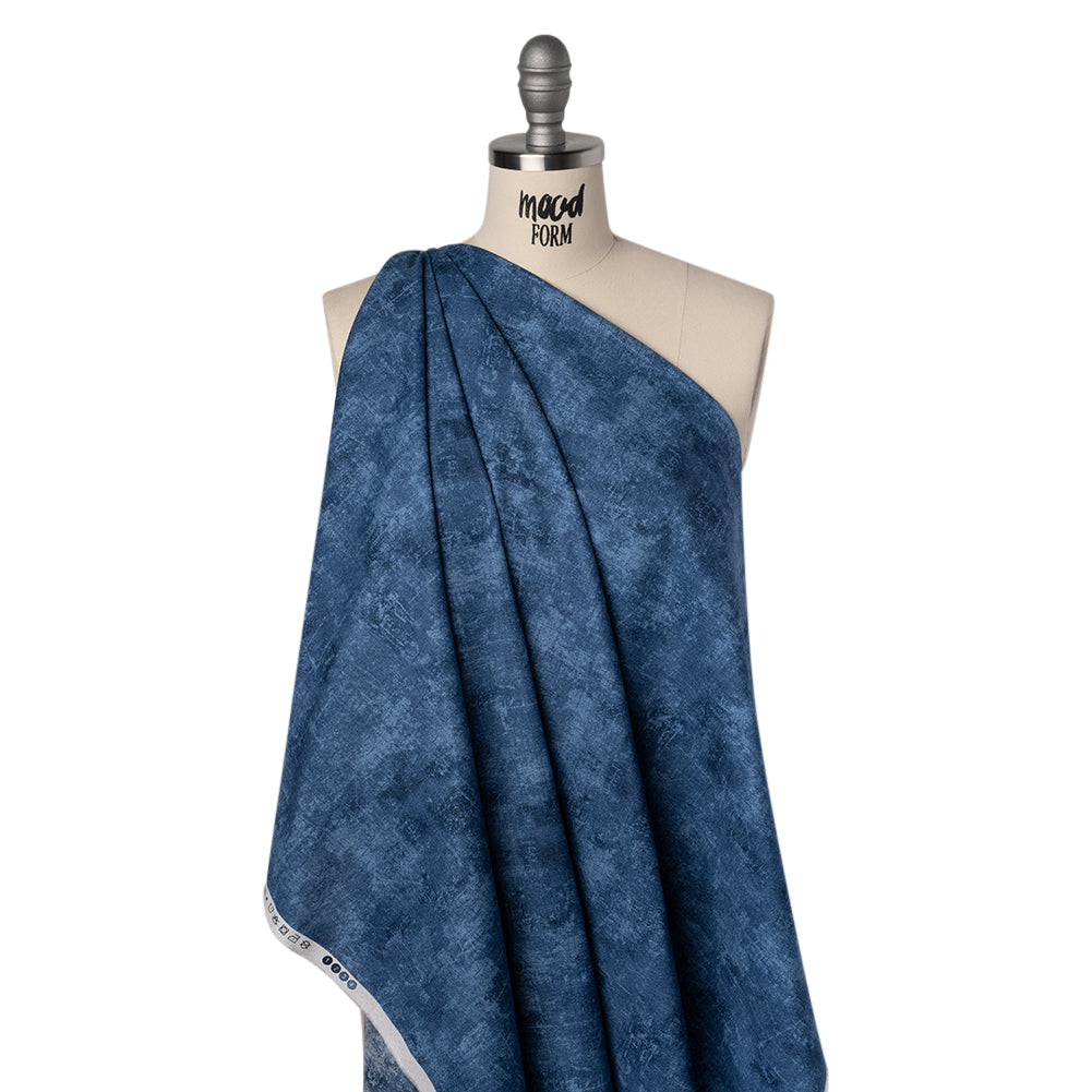 Printed Quilting Cotton by Northcott - Blue Jeans Painterly Texture - Canvas Collection Printed Quilting Cotton by Northcott - Blue Jeans Painterly Texture - Canvas Collection