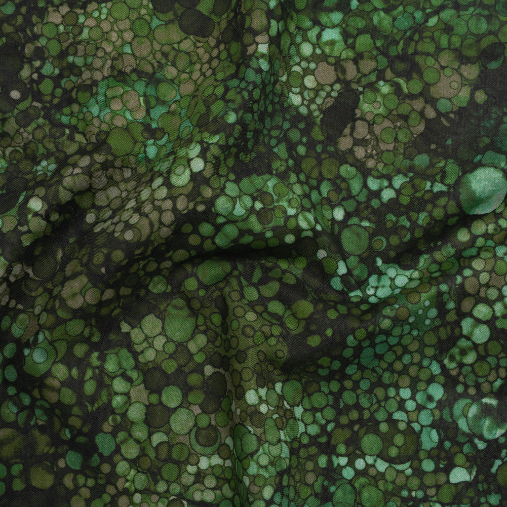 Printed Quilting Cotton by Northcott - Evergreen Bubbles - Bliss Collection - Drape Printed Quilting Cotton by Northcott - Evergreen Bubbles - Bliss Collection - Drape