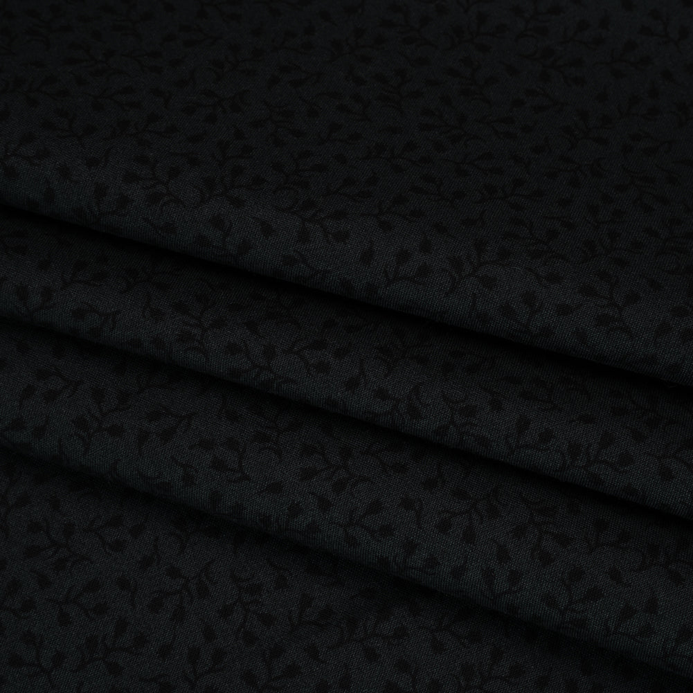 Printed Quilting Cotton by Patrick Lose for Northcott - Black on Black Baby's Breath Floral - Basically Black & White Collection Folded Printed Quilting Cotton by Patrick Lose for Northcott - Black on Black Baby's Breath Floral - Basically Black & White Collection Folded