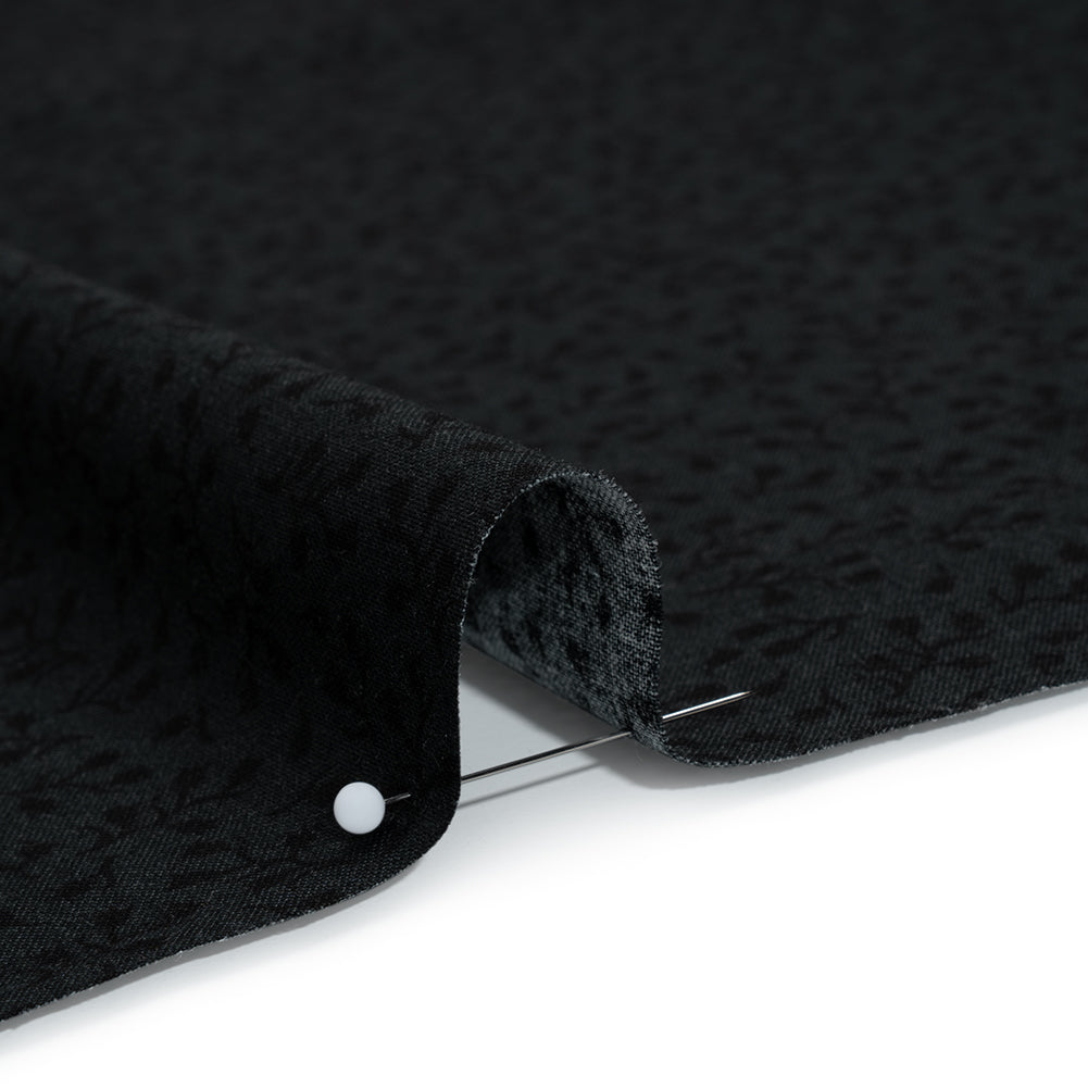 Printed Quilting Cotton by Patrick Lose for Northcott - Black on Black Baby's Breath Floral - Basically Black & White Collection Detail Printed Quilting Cotton by Patrick Lose for Northcott - Black on Black Baby's Breath Floral - Basically Black & White Collection Detail
