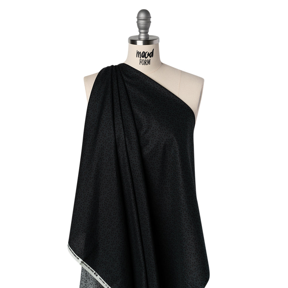 Printed Quilting Cotton by Patrick Lose for Northcott - Black on Black Baby's Breath Floral - Basically Black & White Collection Drape Printed Quilting Cotton by Patrick Lose for Northcott - Black on Black Baby's Breath Floral - Basically Black & White Collection Drape