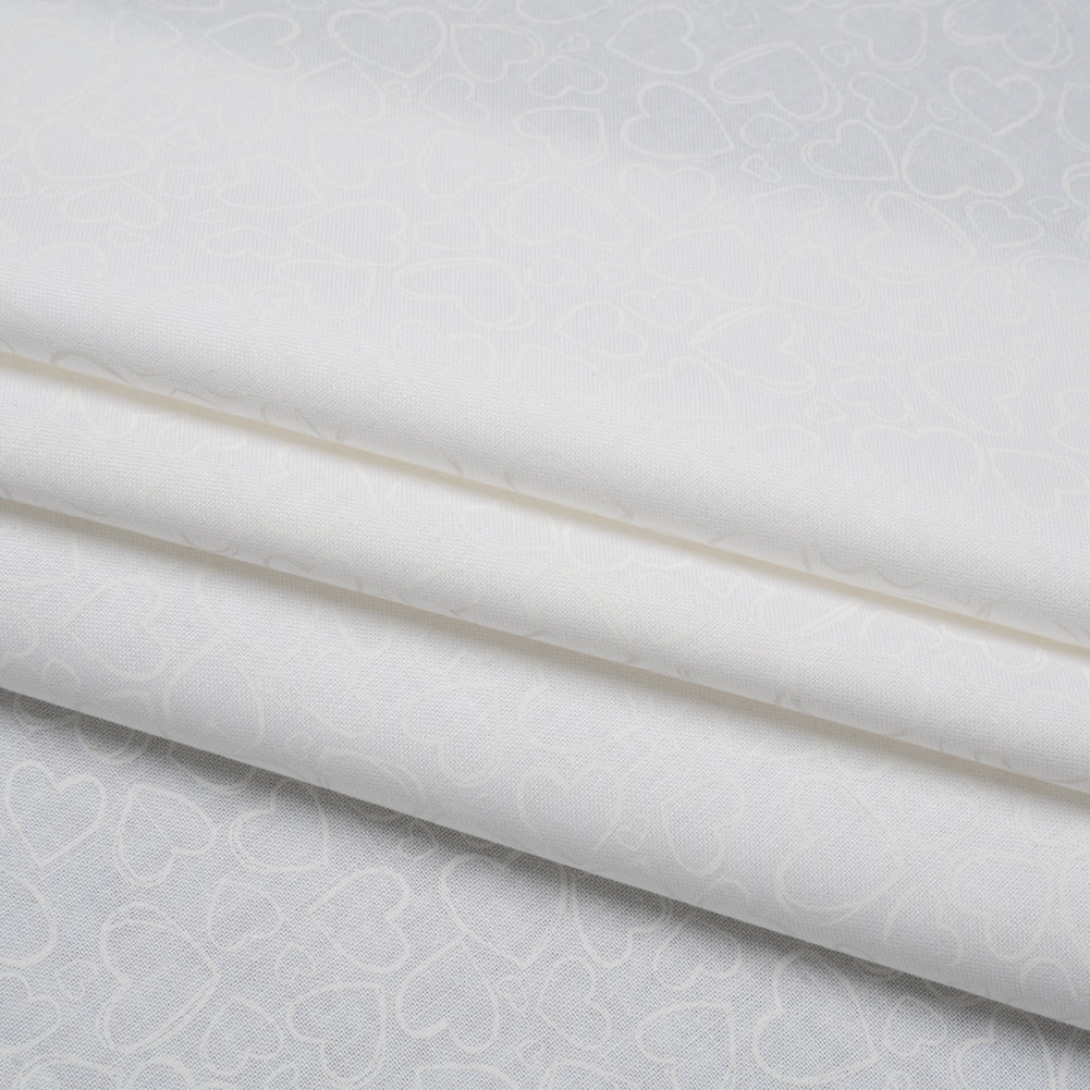 Printed Quilting Cotton by Patrick Lose for Northcott - White on White Doodle Hearts - Basically Black & White Collection - Folded Printed Quilting Cotton by Patrick Lose for Northcott - White on White Doodle Hearts - Basically Black & White Collection - Folded
