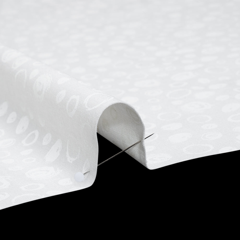 Printed Quilting Cotton by Patrick Lose for Northcott - White on White Scribble Spots - Basically Black & White Collection Printed Quilting Cotton by Patrick Lose for Northcott - White on White Scribble Spots - Basically Black & White Collection