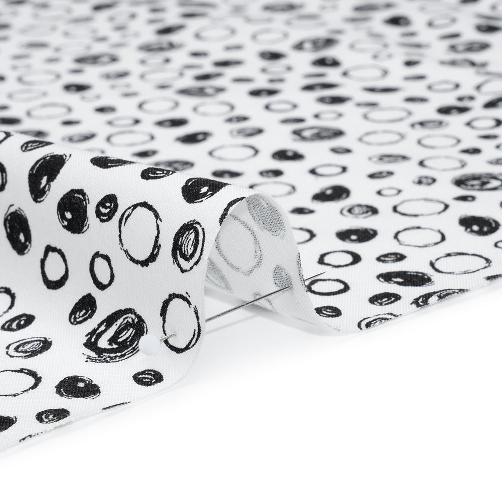 Printed Quilting Cotton by Patrick Lose for Northcott - Black on White Scribble Spots - Basically Black & White Collection - Detail Printed Quilting Cotton by Patrick Lose for Northcott - Black on White Scribble Spots - Basically Black & White Collection - Detail
