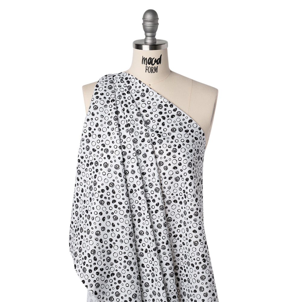 Printed Quilting Cotton by Patrick Lose for Northcott - Black on White Scribble Spots - Basically Black & White Collection - Drape Printed Quilting Cotton by Patrick Lose for Northcott - Black on White Scribble Spots - Basically Black & White Collection - Drape