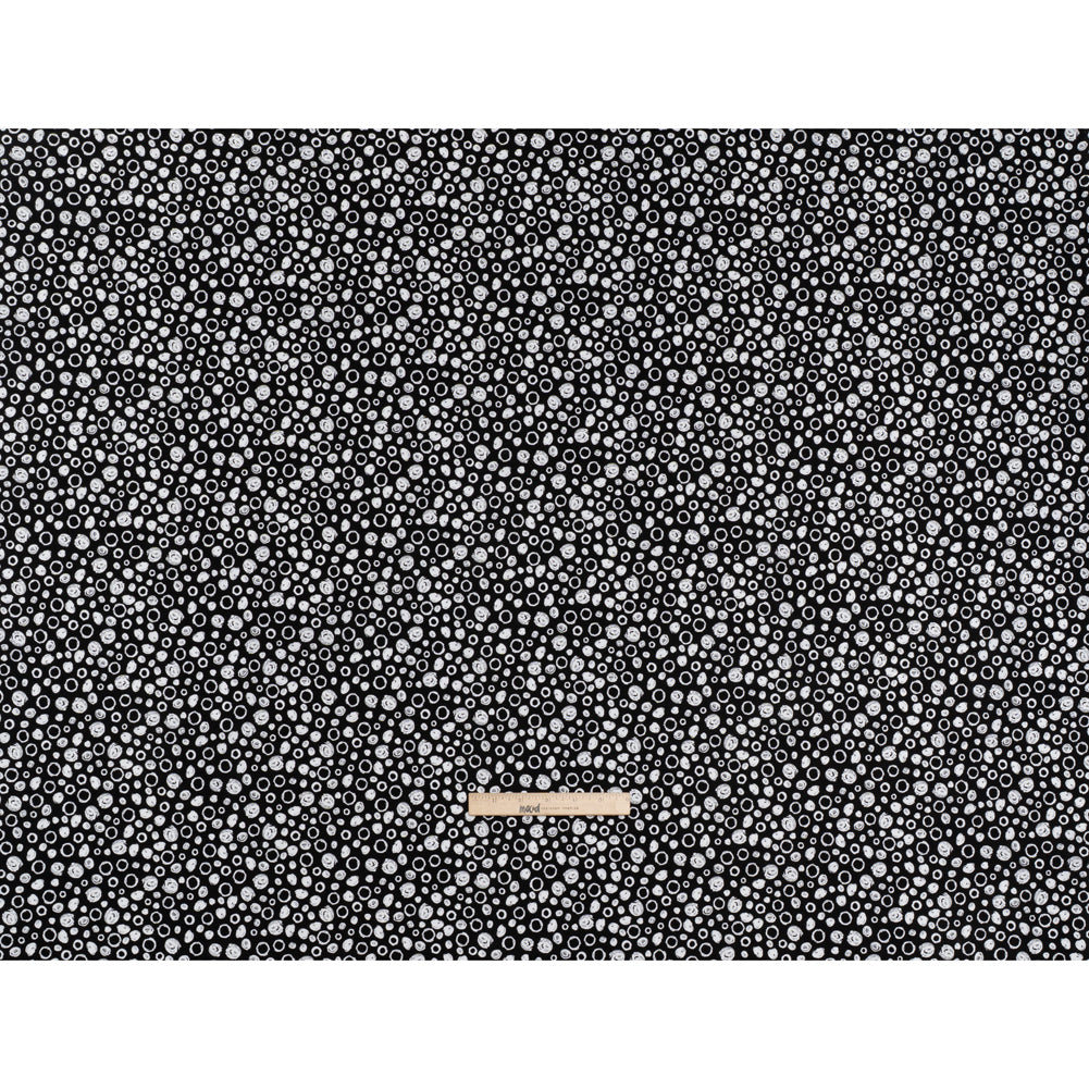 Printed Quilting Cotton by Patrick Lose for Northcott - White on Black Scribble Spots - Basically Black & White Collection Printed Quilting Cotton by Patrick Lose for Northcott - White on Black Scribble Spots - Basically Black & White Collection