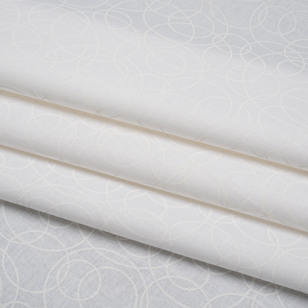 Printed Quilting Cotton by Patrick Lose for Northcott - White on White Tangled Circles - Basically Black & White Collection Folded Printed Quilting Cotton by Patrick Lose for Northcott - White on White Tangled Circles - Basically Black & White Collection Folded