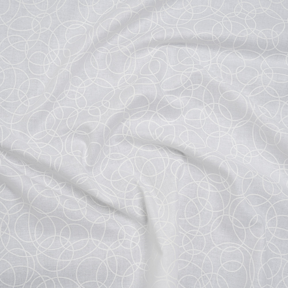 Printed Quilting Cotton by Patrick Lose for Northcott - White on White Tangled Circles - Basically Black & White Collection Printed Quilting Cotton by Patrick Lose for Northcott - White on White Tangled Circles - Basically Black & White Collection