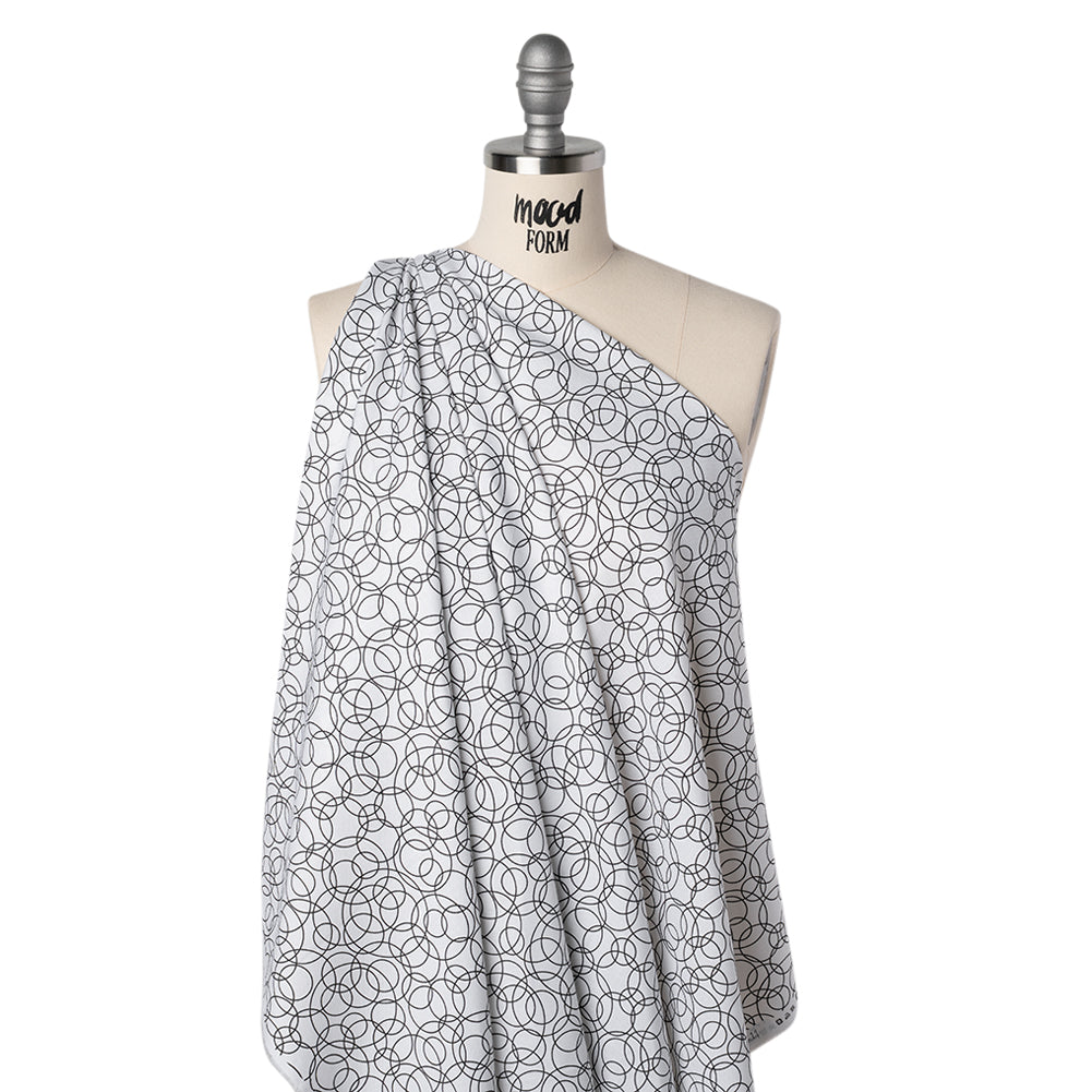 Printed Quilting Cotton by Patrick Lose for Northcott - Black on White Tangled Circles - Basically Black & White Collection - Drape Printed Quilting Cotton by Patrick Lose for Northcott - Black on White Tangled Circles - Basically Black & White Collection - Drape