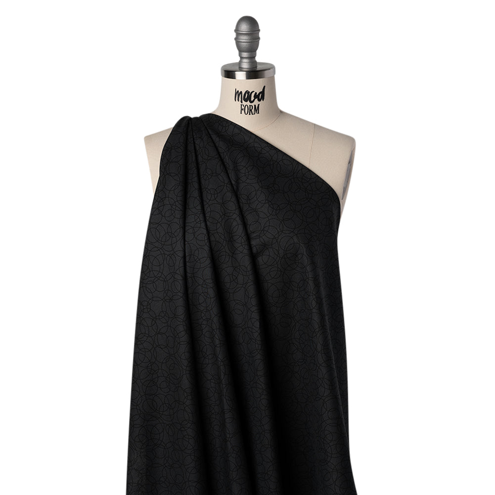 Printed Quilting Cotton by Patrick Lose for Northcott - Black on Black Tangled Circles - Basically Black & White Collection - Drape Printed Quilting Cotton by Patrick Lose for Northcott - Black on Black Tangled Circles - Basically Black & White Collection - Drape