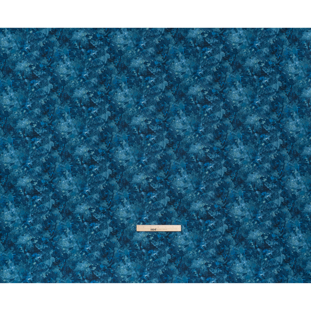 Printed Quilting Cotton by Deborah Edwards for Northcott Studio - Lapis Painterly Abstract - Chroma Collection - Full Printed Quilting Cotton by Deborah Edwards for Northcott Studio - Lapis Painterly Abstract - Chroma Collection - Full