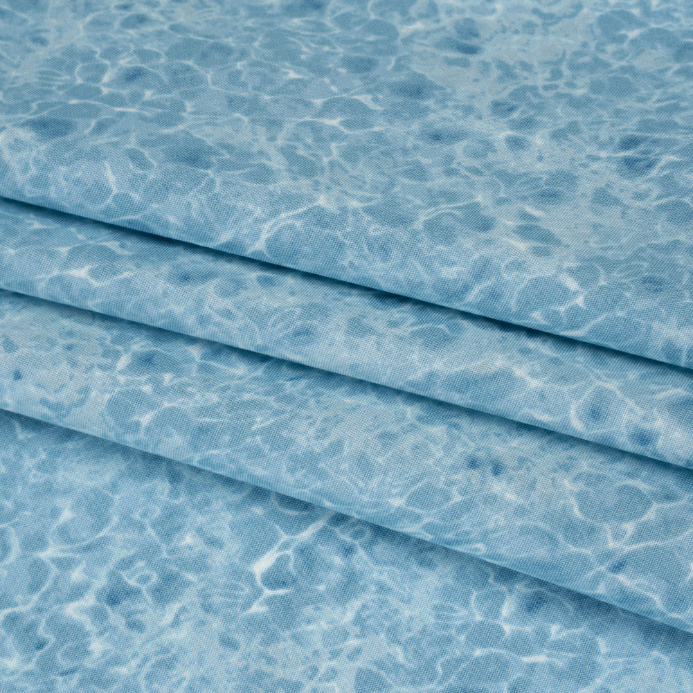 Printed Quilting Cotton by Northcott Studio - Mid Blue Tranquil Water - Naturescapes Collection - Folded Printed Quilting Cotton by Northcott Studio - Mid Blue Tranquil Water - Naturescapes Collection - Folded